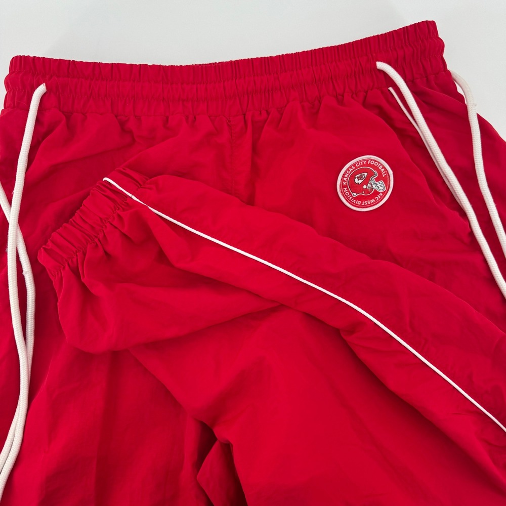 NFL Ultra Game Kansas City Chiefs Red Nylon Track Pants XL AFC West Patch